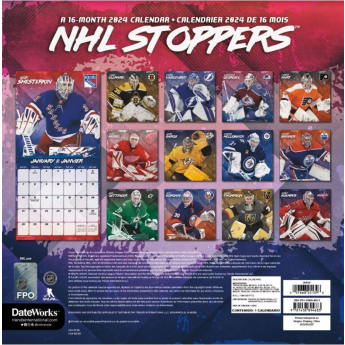 NHL produkty kalendář Stoppers 2024 Wall Calendar