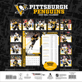 Pittsburgh Penguins kalendář 2024 Wall Calendar