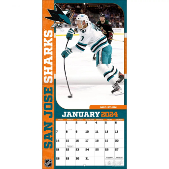 San Jose Sharks kalendář 2024 Wall Calendar