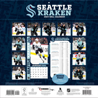 Seattle Kraken kalendář 2024 Wall Calendar