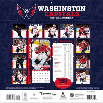 Washington Capitals kalendář 2024 Wall Calendar