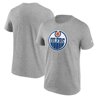 Edmonton Oilers pánské tričko Primary Logo Graphic Sport Gray Heather