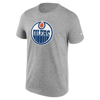 Edmonton Oilers pánské tričko Primary Logo Graphic Sport Gray Heather