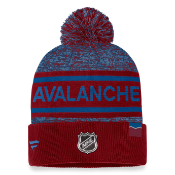 Colorado Avalanche zimní čepice Authentic Pro Rink Heathered Cuffed Pom Knit