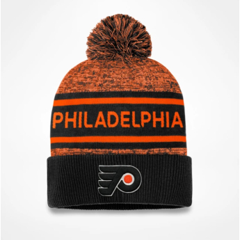 Philadelphia Flyers zimní čepice Authentic Pro Rink Heathered Cuffed Pom Knit