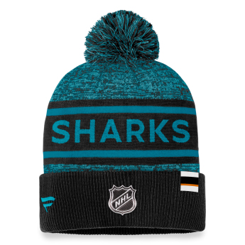 San Jose Sharks zimní čepice Authentic Pro Rink Heathered Cuffed Pom Knit