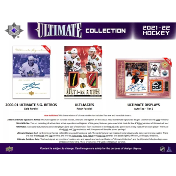 NHL boxy hokejové karty NHL 2021-22 Upper Deck Ultimate Hobby Box