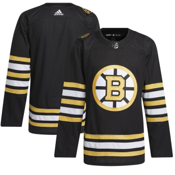 Boston Bruins hokejový dres adidas Black 100th Anniversary Primegreen Authentic Jersey