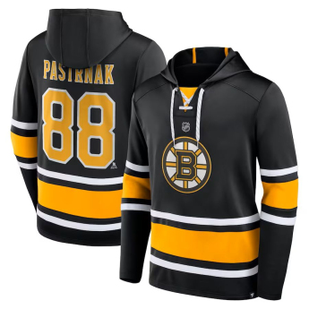 Boston Bruins pánská mikina s kapucí Pastrňák Name & Number Lace-Up Pullover Hoodie