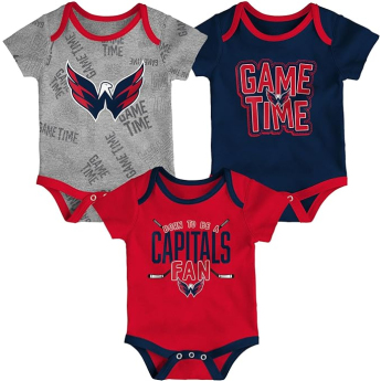 Washington Capitals kojenecké body 3-pack Game Time S/S Creeper Set - Newborn