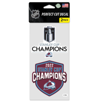 Colorado Avalanche samolepka 2022 Stanley Cup Champions 4 x 8 Perfect-Cut Decal 2-Pack