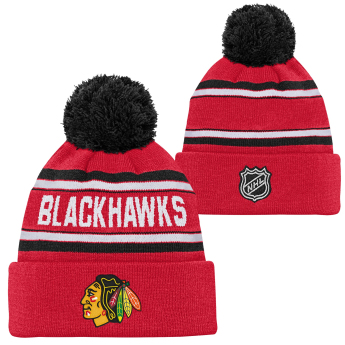 Dětská Zimní Čepice Chicago Blackhawks Jacquard Cuffed Knit With Pom