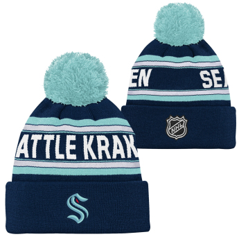 Seattle Kraken dětská zimní čepice Jacquard Cuffed Knit With Pom