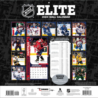 NHL produkty kalendář NHL Elite 2024 Wall Calendar