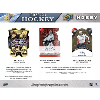 NHL boxy hokejové karty NHL 2022-23 Upper Deck SPx Hockey Hobby Box