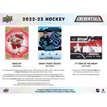 NHL boxy hokejové karty NHL 2022-23 Upper Deck Credentials Hobby Box