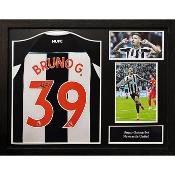 Legendy zarámovaný dres Newcastle United FC 2021-2022 Bruno Guimaraes Signed Shirt (Framed)