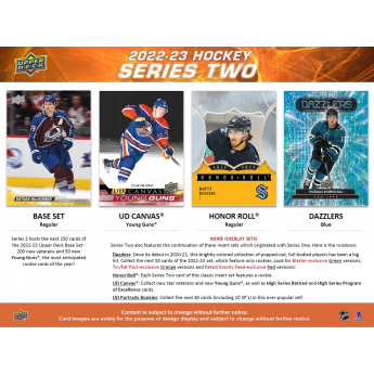 NHL boxy hokejové karty NHL 2022-23 Upper Deck Series 2 Tin Box