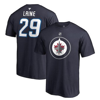 Winnipeg Jets pánské tričko black #29 Patrik Laine Stack Logo Name & Number