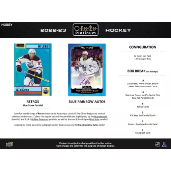 NHL boxy hokejové karty NHL 2022-23 Upper Deck O-Pee-Chee Platinum Hobby Box