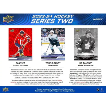 NHL boxy hokejové karty NHL 2023-24 Upper Deck Series 2 Tin Box