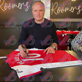 Legendy zarámované dresy Arsenal FC 2020-2021 Bergkamp & Henry Signed Shirts (Dual Framed)