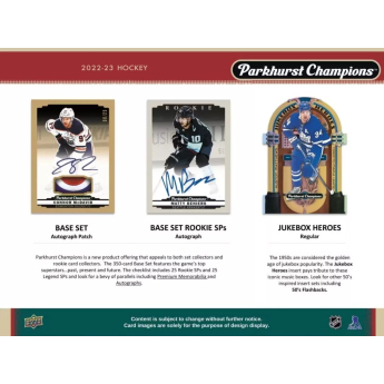 NHL boxy hokejové karty NHL 2022-23 Upper Deck Parkhurst Champions Hockey Hobby Box