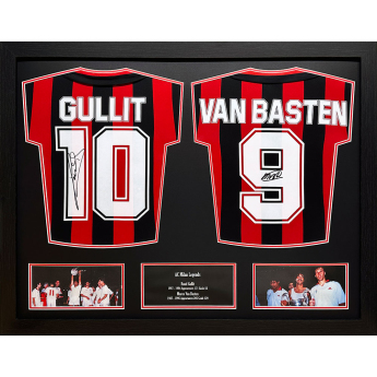 Legendy zarámované dresy AC Milan 1988 Gullit & Van Basten Signed Shirts (Dual Framed)