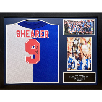 Legendy zarámovaný dres Blackburn Rovers FC 1994-95 Shearer Signed Shirt (Framed)