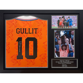 Legendy zarámovaný dres Netherlands 1988 Gullit Retro Signed Shirt (Framed)