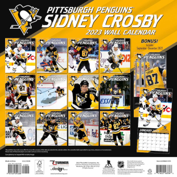 Pittsburgh Penguins kalendář Sidney Crosby #87 2023 Wall Calendar