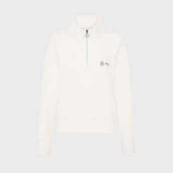 Mercedes AMG Petronas dámská mikina 1/4 Zip Relaxed Fit Off-White F1 Team 2024