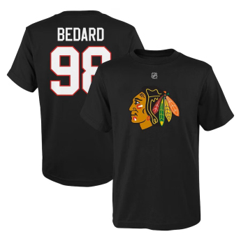 Chicago Blackhawks dětské tričko Connor Bedard #98 Player Name & Number Black