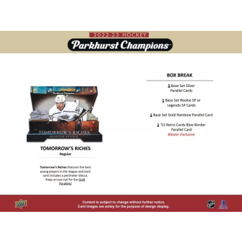 NHL boxy hokejové karty NHL 2022-23 Upper Deck Parkhurst Champions Blaster Box