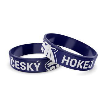 Hokejové reprezentace silikonový náramek Czech republic lion”s head blue