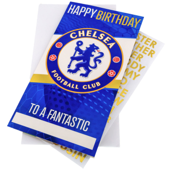 FC Chelsea narozeninové přání se samolepkami Personalised Birthday Card