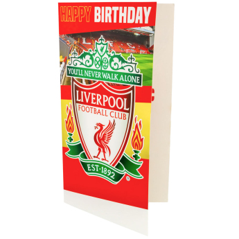 FC Liverpool narozeninové přání se samolepkami Personalised Birthday Card