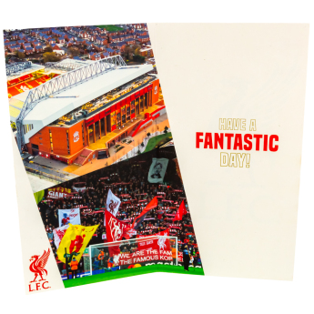 FC Liverpool narozeninové přání se samolepkami Personalised Birthday Card