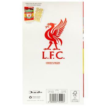 FC Liverpool narozeninové přání se samolepkami Personalised Birthday Card