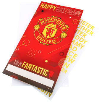 Manchester United narozeninové přání se samolepkami Personalised Birthday Card