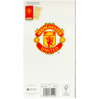 Manchester United narozeninové přání se samolepkami Personalised Birthday Card