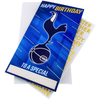 Tottenham Hotspur narozeninové přání se samolepkami Personalised Birthday Card
