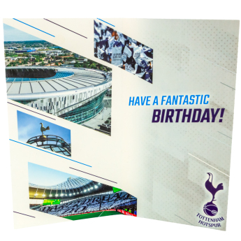 Tottenham Hotspur narozeninové přání se samolepkami Personalised Birthday Card