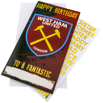 West Ham United narozeninové přání Personalised Birthday Card
