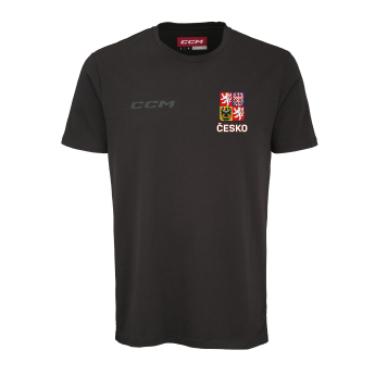 Hokejové reprezentace pánské tričko Czech Republic CCM Core logo Česko Black