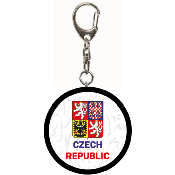 Hokejové reprezentace přívěšek na klíče Czech Republic minipuk logo white