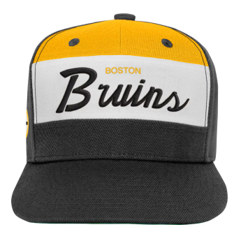 Boston Bruins dětská čepice flat kšiltovka Retro Script Color Block Adjustable Hat Black