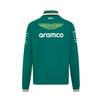 Aston Martin pánská mikina 1/4 Zip green F1 Team 2024