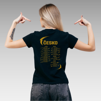 Hokejové reprezentace dámské tričko Ice Hockey World Championship Czechia MS 2024 GOLD EDITION Black
