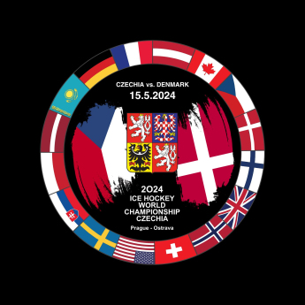 Hokejové reprezentace puk Ice Hockey World Championship Czechia MS 2024 Dueling 15.5.2024 Czechia vs. Denmark